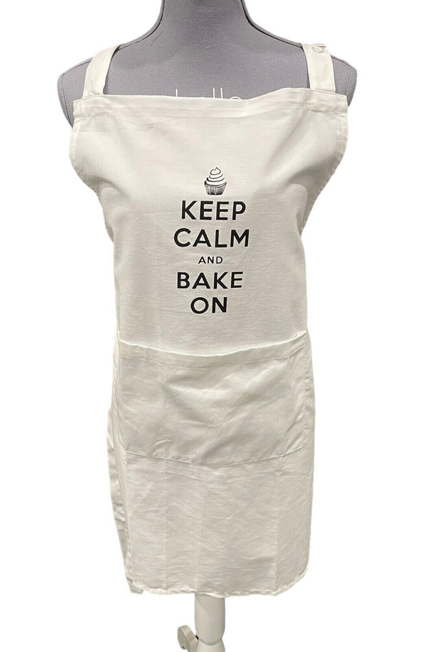 Women's Cotton Tie Back Apron - Keep Calm and Bake On, Great Baking Gift Idea