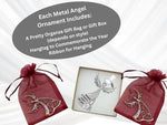 Metal Angel Christmas Ornament 2025 for Nurse, Mom, Grandma, Daughter, Friend or Sister with Sparkling Stones (Mom)