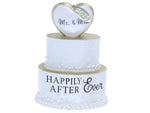 2025 3D Wedding Cake Ornament w/Gold Trim in Gift Box - can be Personalized at Home