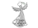 Metal Angel Christmas Ornament 2024 or Car Charm for Nurse, Mom, Grandma, Daughter, Friend or Sister with Sparkling Stones (Daughter)