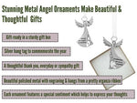 Metal Angel Christmas Ornament 2024 or Car Charm for Nurse, Mom, Grandma, Daughter, Friend or Sister with Sparkling Stones (Sister)