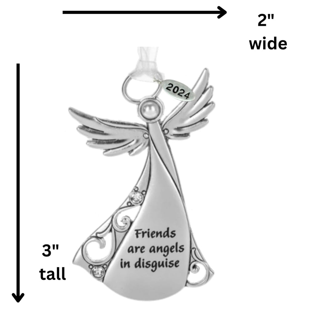 Metal Angel Ornament - FRIEND, Friendship Gift Idea 2025, In Gift Box