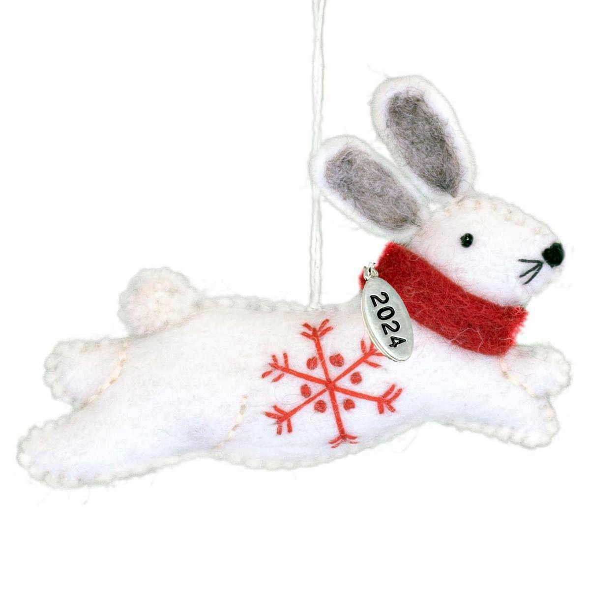 Lucky Rabbit, Bunny Fair Trade Christmas Ornament, Comes in a gift box