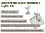 Metal Angel Christmas Ornament 2025 for Nurse, Mom, Grandma, Daughter, Friend or Sister with Sparkling Stones (Mom)