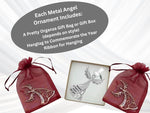 Metal Angel Christmas Ornament 2024 or Car Charm for Nurse, Mom, Grandma, Daughter, Friend or Sister with Sparkling Stones (Daughter)