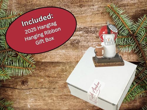 Smores Football Christmas Ornament - Smores Sports Gift, Includes Hangtag w Year, Comes in a Gift Box