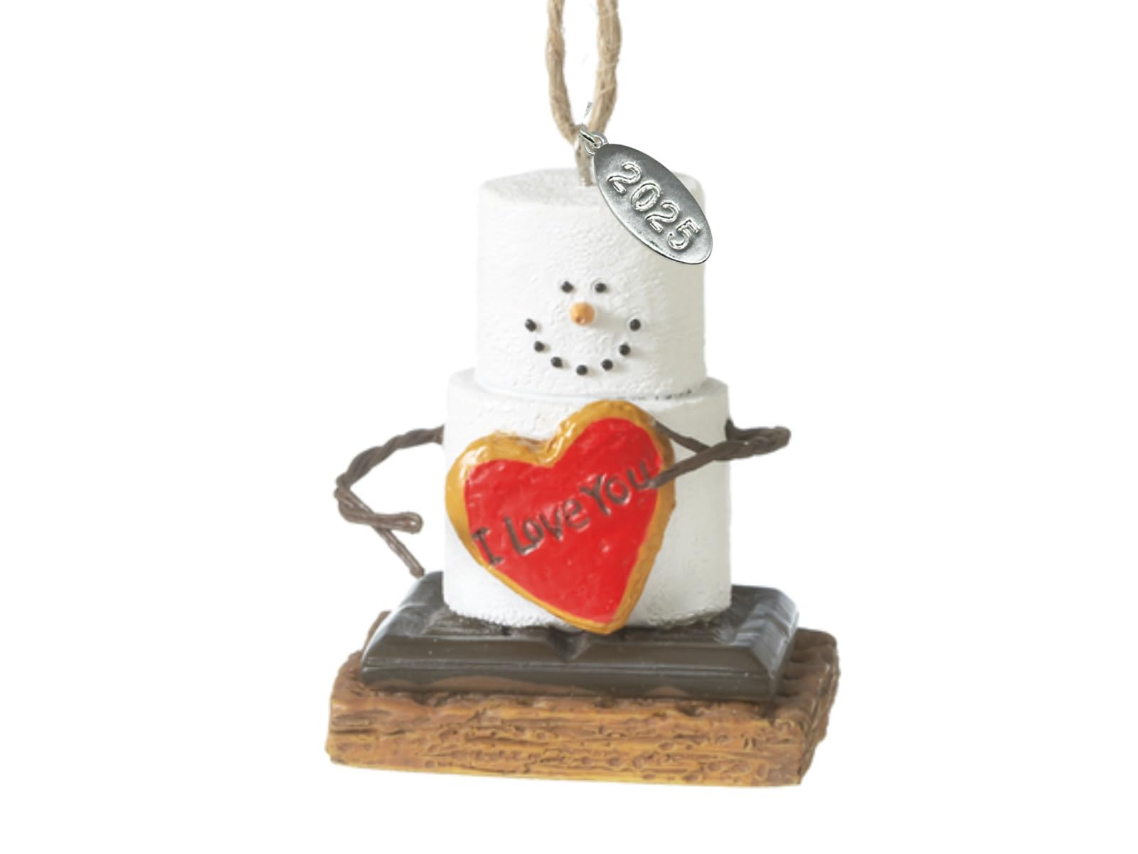 I Love You Smores Christmas Ornament with Heart, Great I Love You Gift for Boyfriend, Girlfriend, Husband, Wife, with 2025 hangtag, Comes in a Gift Box