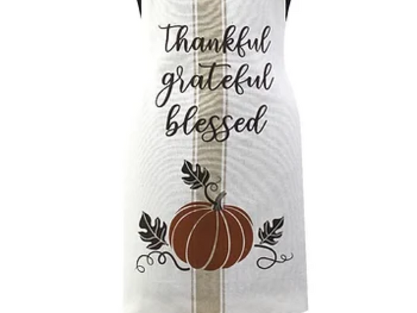 Women's Cooking Apron - Fall Thankful Blessed Design, Baking, Thanksgiving Gift