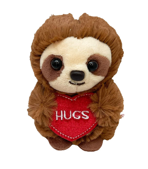 Valentines Day Gifts - 3 Pc Valentines Gift Set - Valentine Sloth Plush Friend "HUGS" with 1.75 oz Russell Stover Chocolate Heart Candy and Conversation Hearts