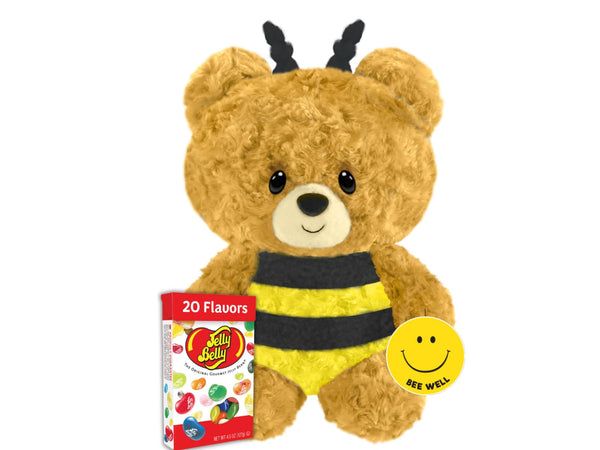 Bee Bear Get Well Teddy Bear Stuffed Animal - "Bee Well" Bear w/ Jelly Beans, 2 Pc Get Well Soon Gifts For Women, Men or Kids, Great Get Well Soon Gift Basket - Comes in pretty gift bag