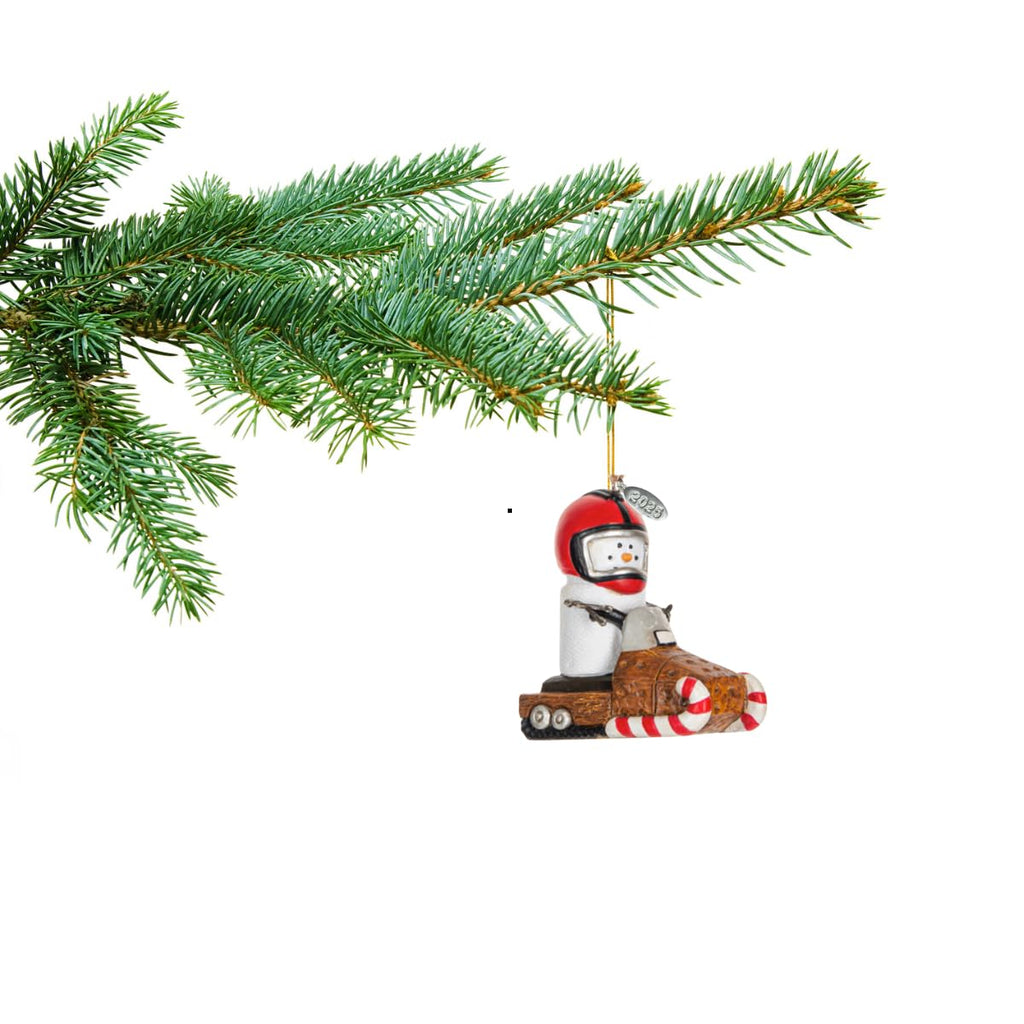 Smores Snowmobile Ornament, Snowmobile Gifts, Snowmobiling Christmas Ornament - Cute Little Smore Riding A Snowmobile - Comes in a Gift Box