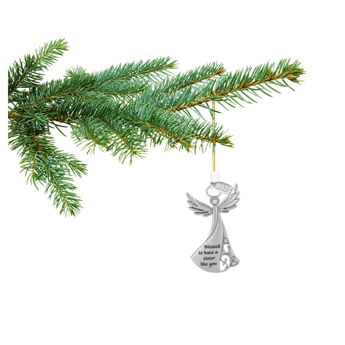 Metal Angel Ornament - SISTER 2025, In Gift Box