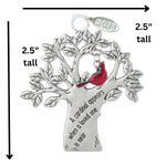 2025  Cardinal Memorial Ornament, Memorial Gifts for Men or Women, Cardinal Appears, Comes in Gift Box