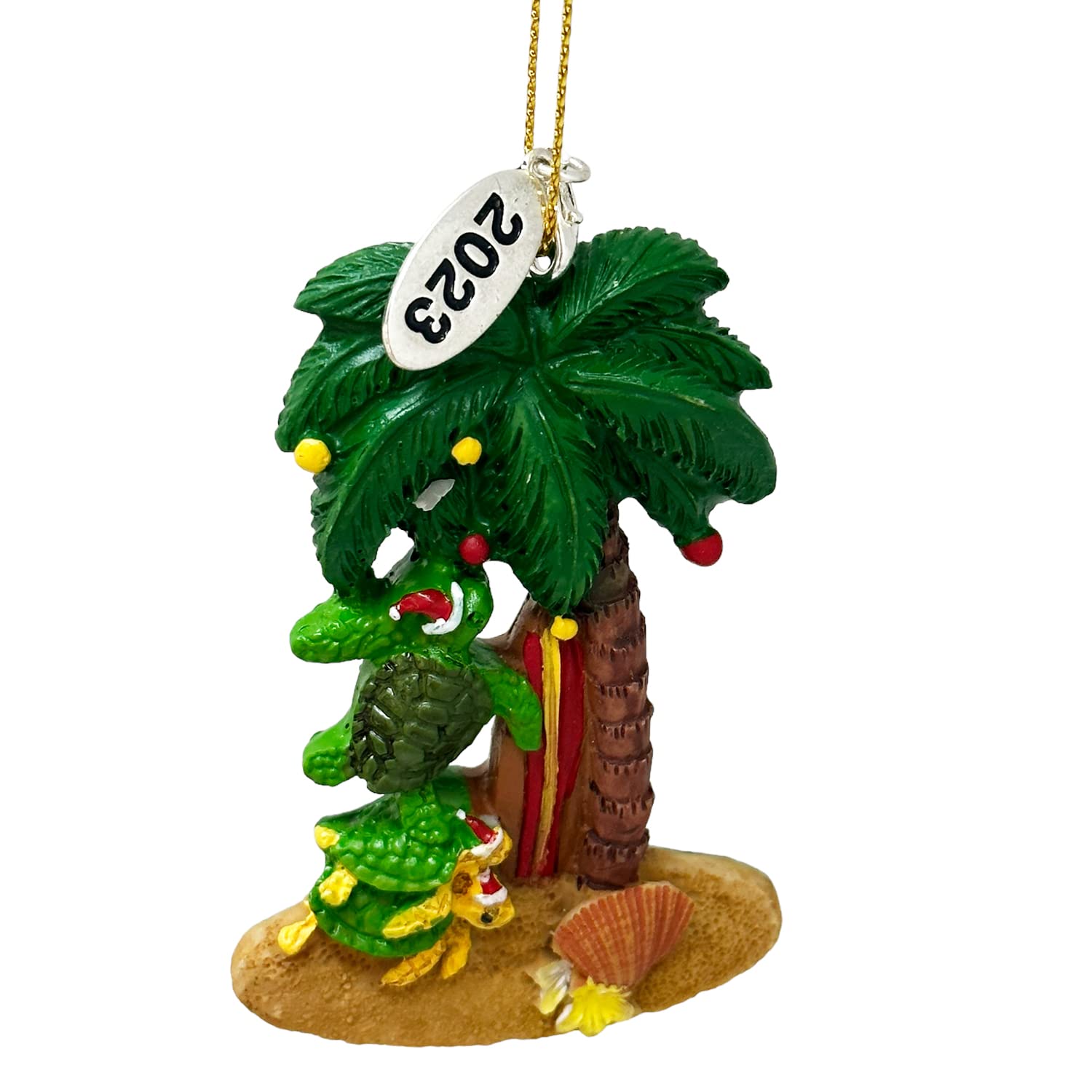 Palm Tree Ornament - Tropical Christmas Ornaments - Palm Tree Wrapped in Christmas Bulbs - Comes in A Gift Box So It's Ready for Giving