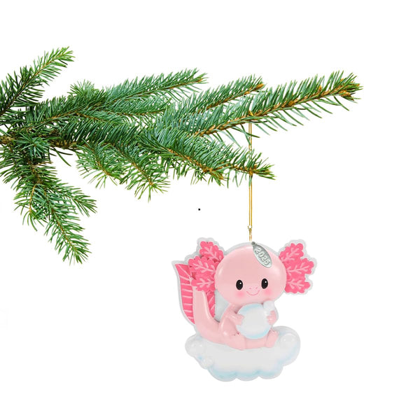 2025 Axolotl Christmas Ornament - Cute Pink Axolotl Ornament, Comes in Gift Box