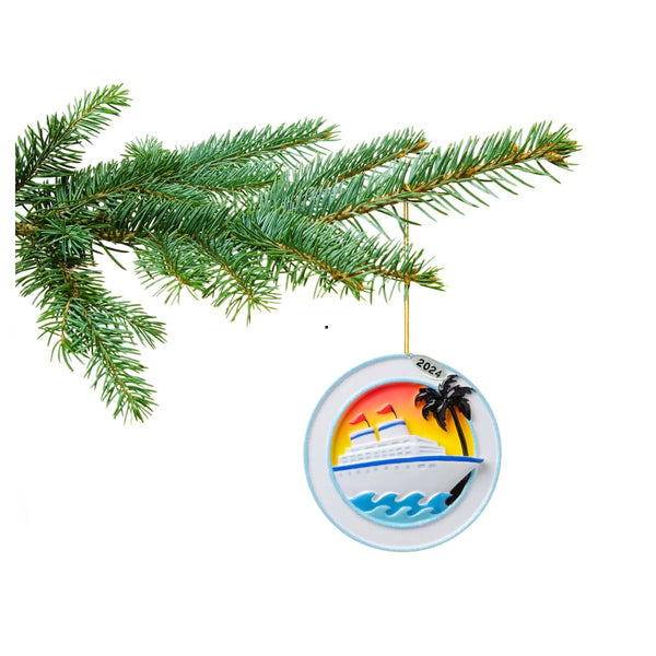 2024 Cruise Ship Ornament - Cruise Ornament - Travel Christmas Ornaments - Can Be Easily Personalized at Home - Comes in a Gift Bag so It's Ready for Giving