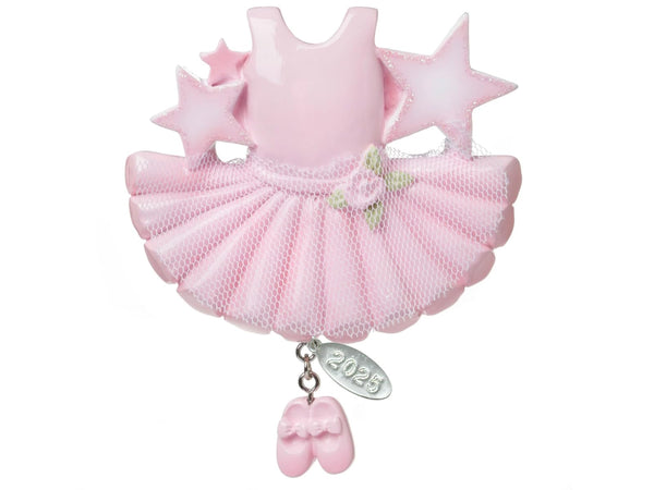 2025 Pink Ballet Ornament, Ballerina Christmas Ornament, Dance Gifts for Girls or Women, Ballet Gifts, w/Tulle Skirt & Glitter Ballet Slippers, Can be Personalized at Home, Comes in a Gift Box