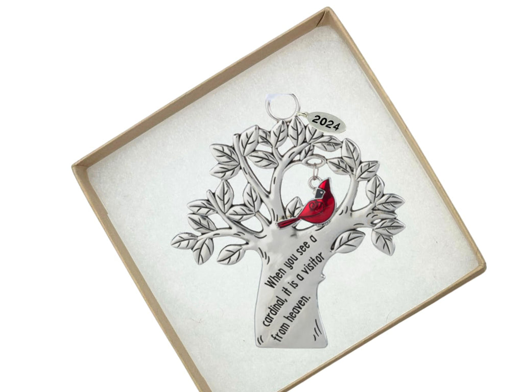 2025 Cardinal Memorial Ornament, Memorial Gifts for Men or Women - Visitor From Heaven - Comes in Gift Box