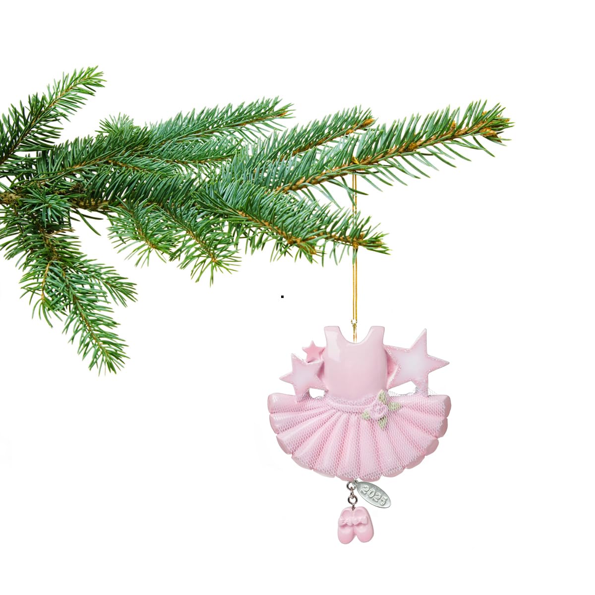 2025 Pink Ballet Outfit w/Tulle Skirt & Glitter Ornament, Great Dance or Ballerina Gift Idea, Can Personalize At Home, In Gift Box