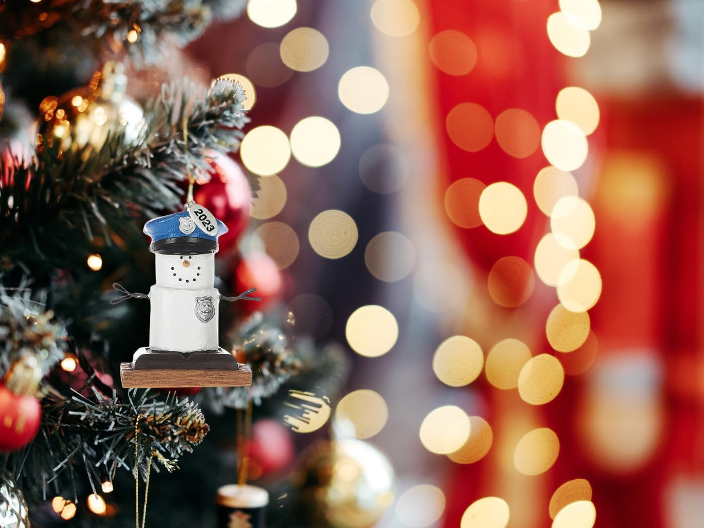 Smores Ornament 2025 - Police Officer Gifts, Police Christmas Ornaments - Cute Police Academy Graduation Gift - Comes in Gift Box So It's Ready for Giving