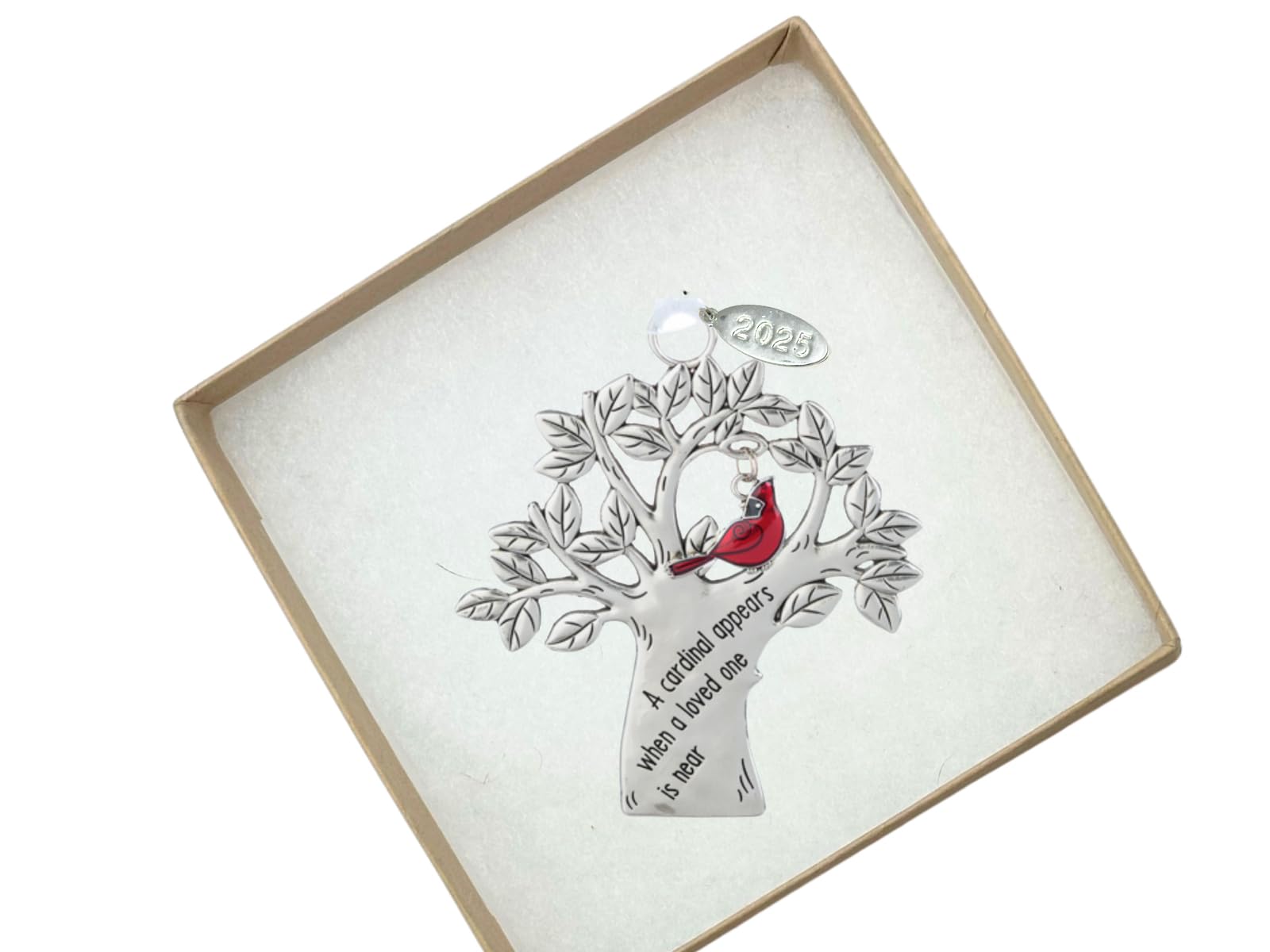 2025  Cardinal Memorial Ornament, Memorial Gifts for Men or Women, Cardinal Appears, Comes in Gift Box