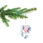 Baby Boy Picture Frame Ornament for Babys First Christmas Ornament Blue - Can Be Personalized at Home - Comes in a Gift Box So It's Ready for Giving