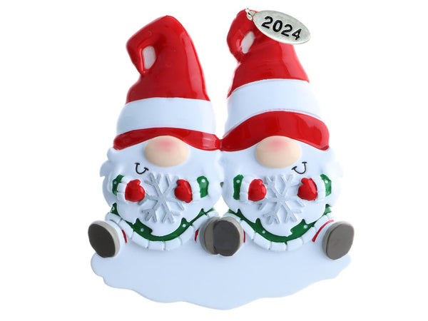Gnome Gay Couple Ornament, Same Sex or Gay Ornament - Great Anniversary Ornament, Can be personalized at home, comes in a gift box