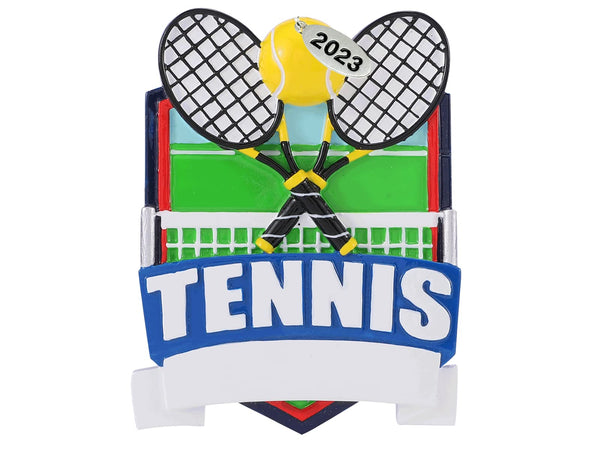 Tennis Ornaments, 2023 Tennis Gifts for Men or Women, Tennis Ornament to Personalize, Stocking Stuffers, Includes Hangtag and Gift Box (Tennis)