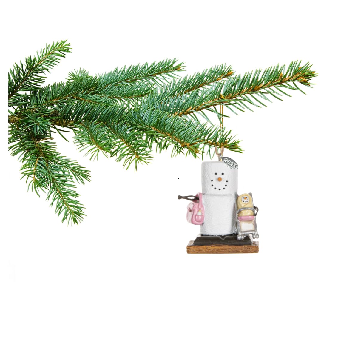 Smores Baby GIrl in Stroller Ornament, Comes in Gift Box