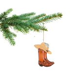 Brown Cowboy Boot Ornament, Arrives in Gift Box