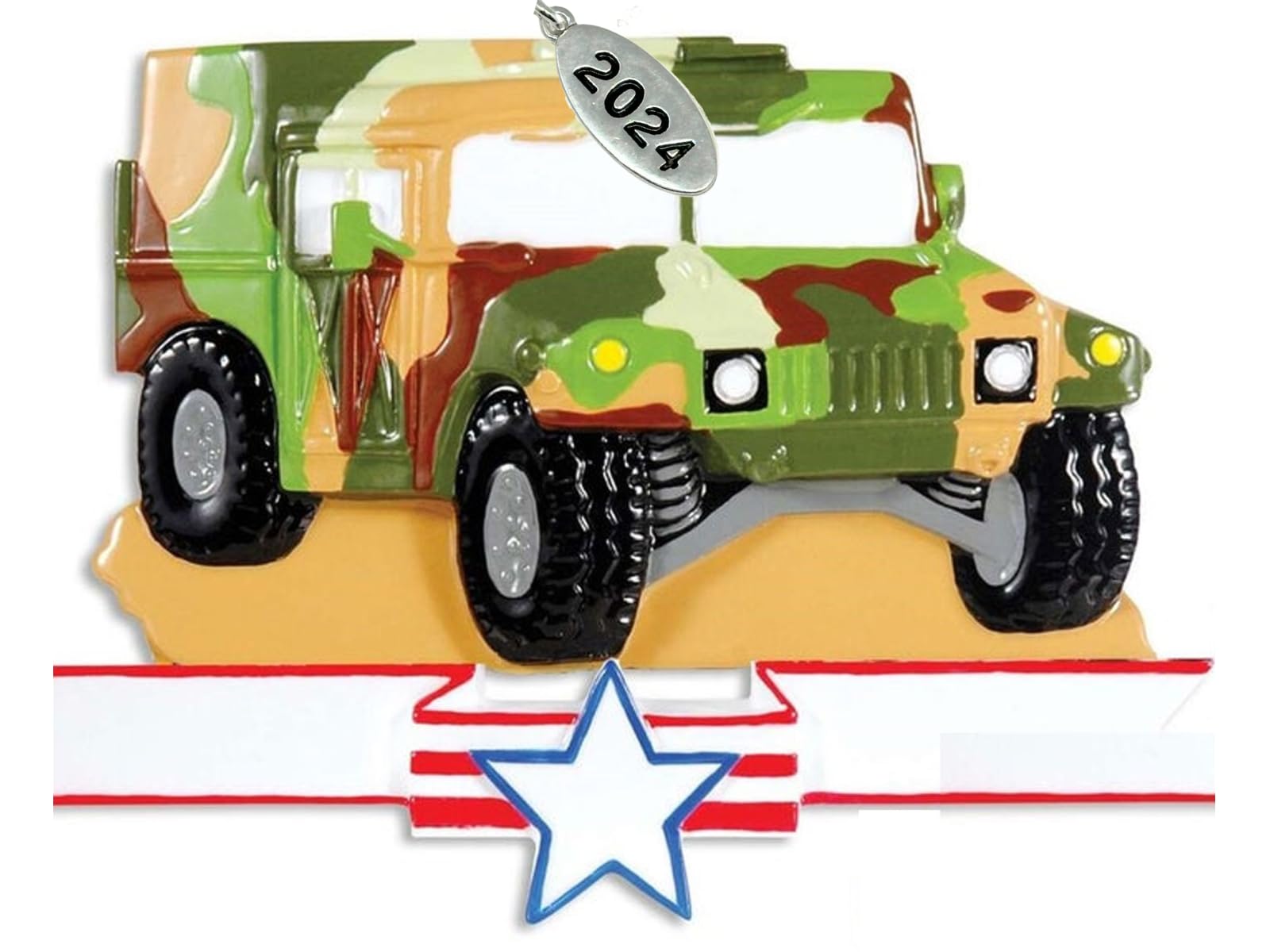 Military Humvee Christmas Ornament 2024, US Army Ornament, Veterans or Military Retirement Gift Idea, Army Christmas Tree Ornament, Military Ornament, Made of Durable Resin, Comes in Gift Box