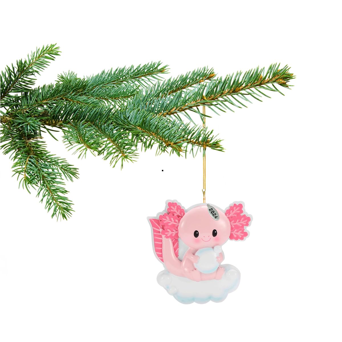 2025 Axolotl Christmas Ornament - Cute Pink Axolotl Ornament, Comes in Gift Box