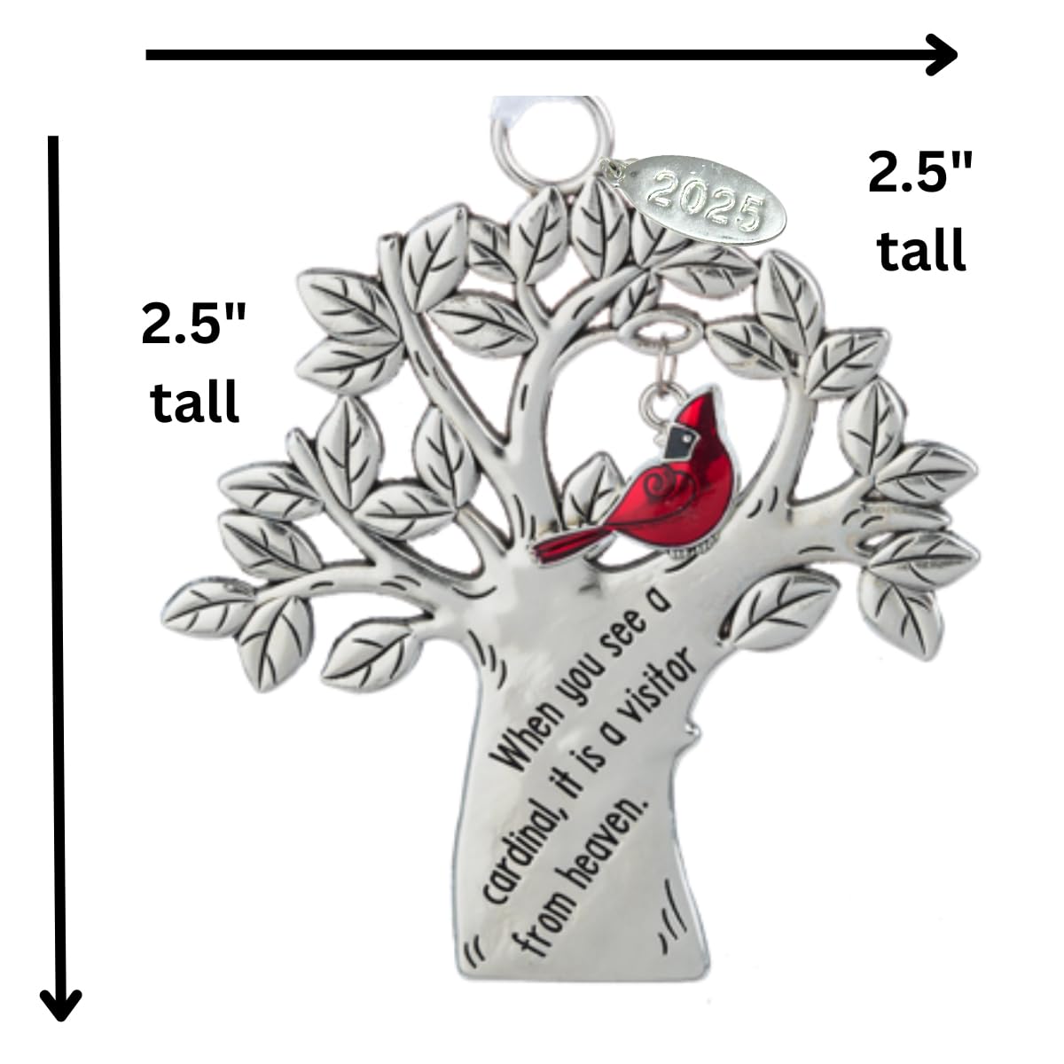 2025 Cardinal Memorial Ornament, Memorial Gifts for Men or Women - Visitor From Heaven - Comes in Gift Box