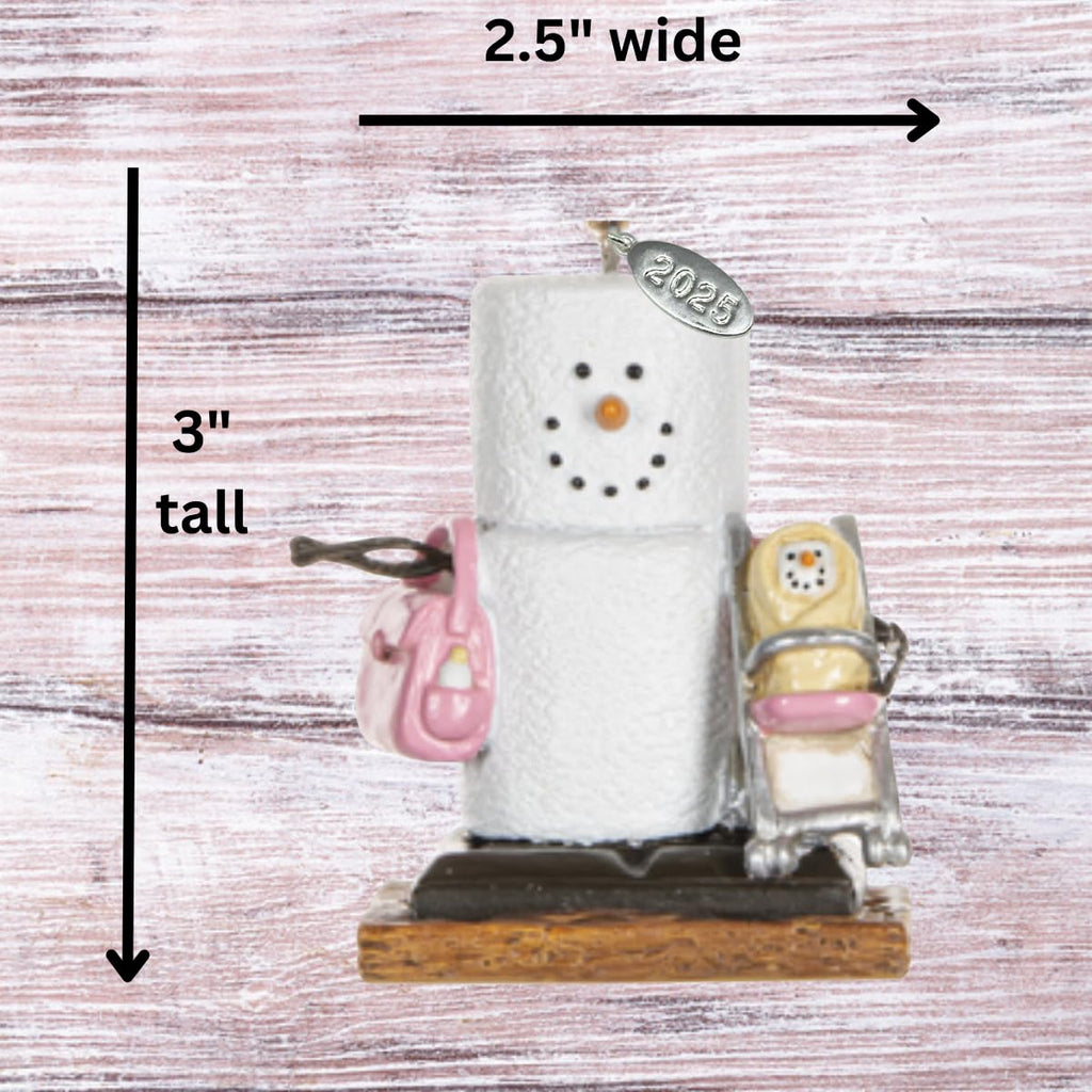 Smores Baby GIrl in Stroller Ornament, Comes in Gift Box