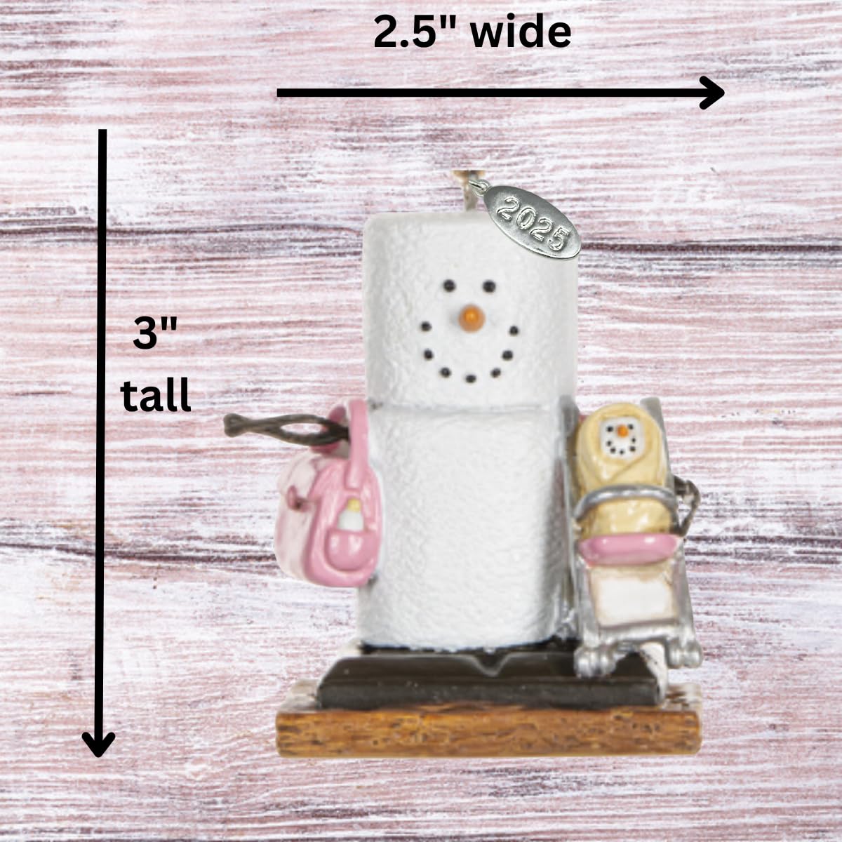 Smores Baby GIrl in Stroller Ornament, Comes in Gift Box