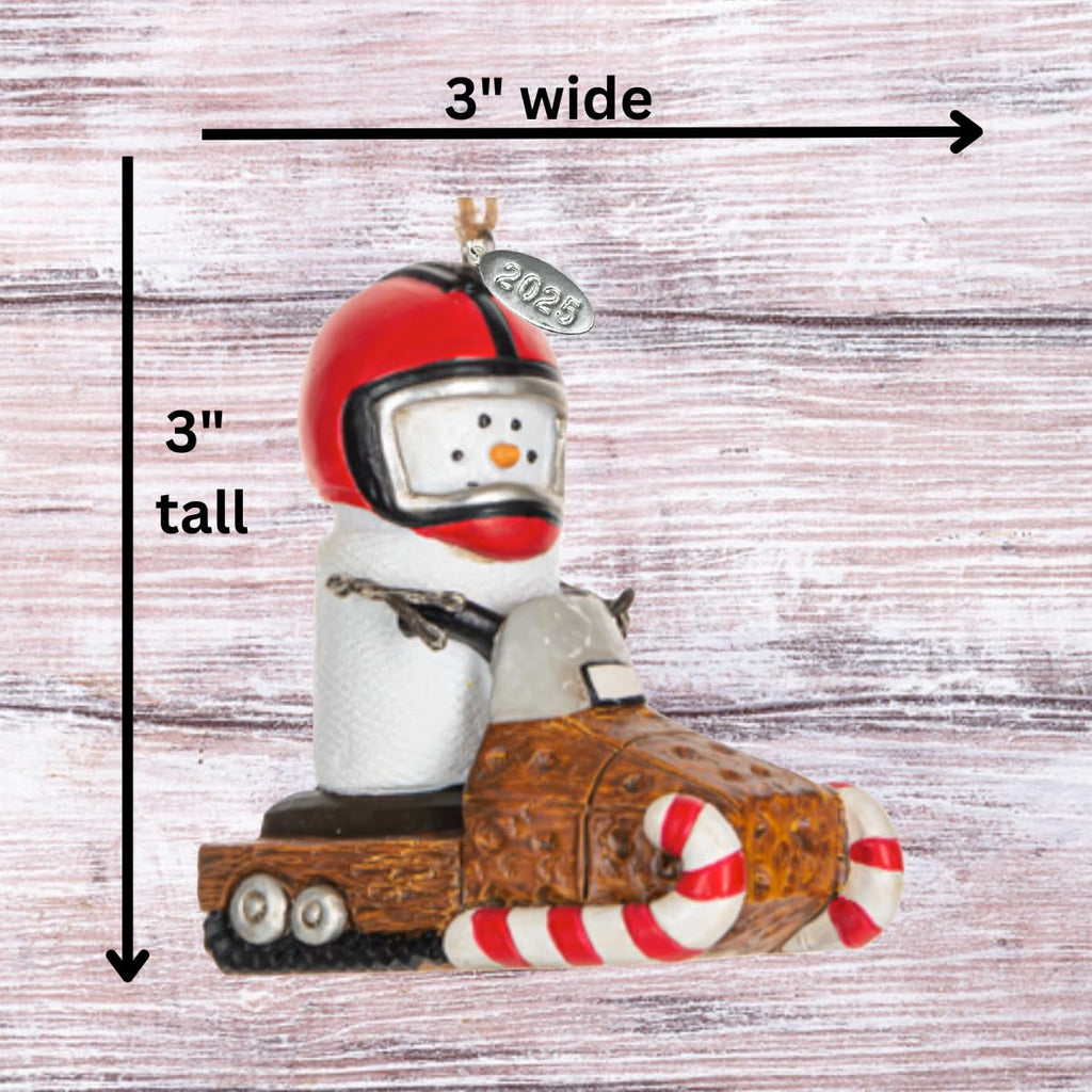 Smores Snowmobile Ornament, Snowmobile Gifts, Snowmobiling Christmas Ornament - Cute Little Smore Riding A Snowmobile - Comes in a Gift Box
