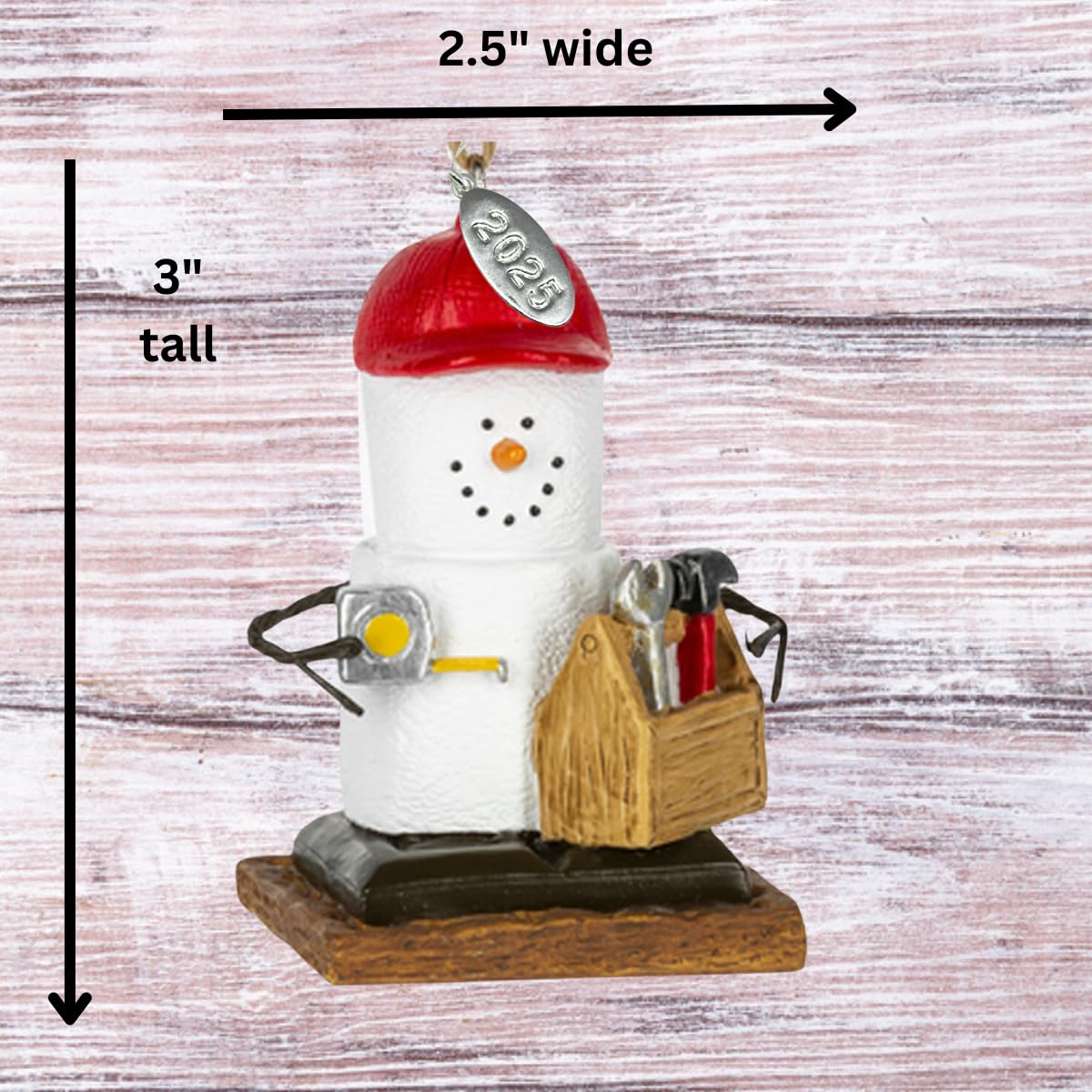 Smores Ornament - Great Handyman Gifts, 2025 Carpenter Ornament, Handyman Ornament, Construction Gift, Dad Ornament w/Tool - Comes in a Gift Box so It's Ready for Giving