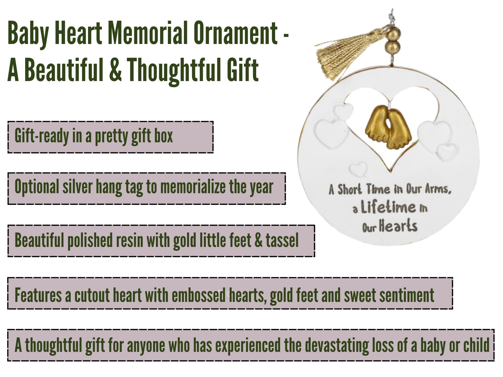 Miscarriage Gifts for Mothers, 2024 Memorial Ornament for Loss of Baby - Comes in a Gift Box so It's Ready for Giving