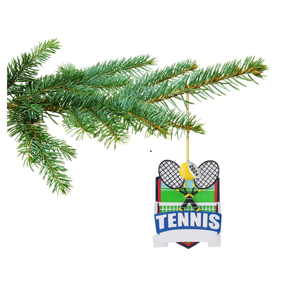 Tennis Ornaments, 2024 Tennis Gifts for Men or Women, Tennis Ornament to Personalize, Stocking Stuffers, Includes Hangtag and Gift Box (Tennis)