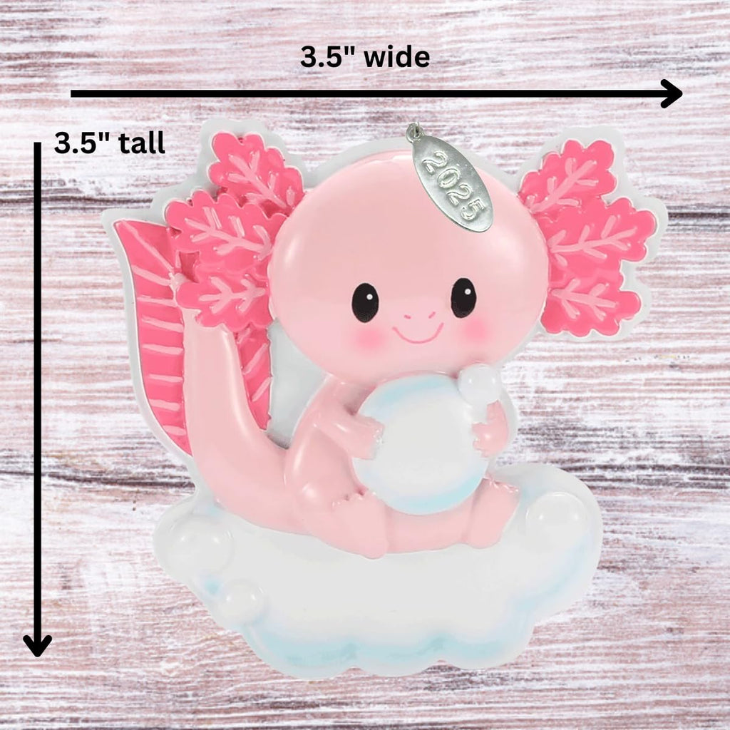 2025 Axolotl Christmas Ornament - Cute Pink Axolotl Ornament, Comes in Gift Box