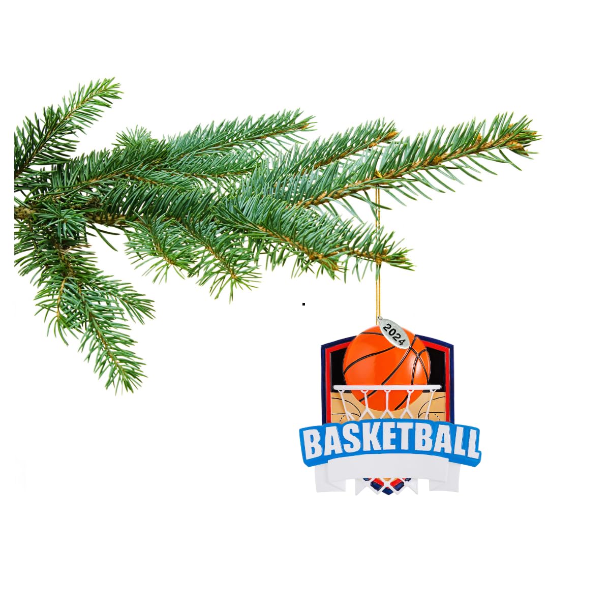 Basketball Ornaments, 2024 Basketball Ornament to Personalize, Basketball Gift Idea, Basketball Christmas Tree Ornaments for Boys or Girls, Includes Hangtag and Gift Box
