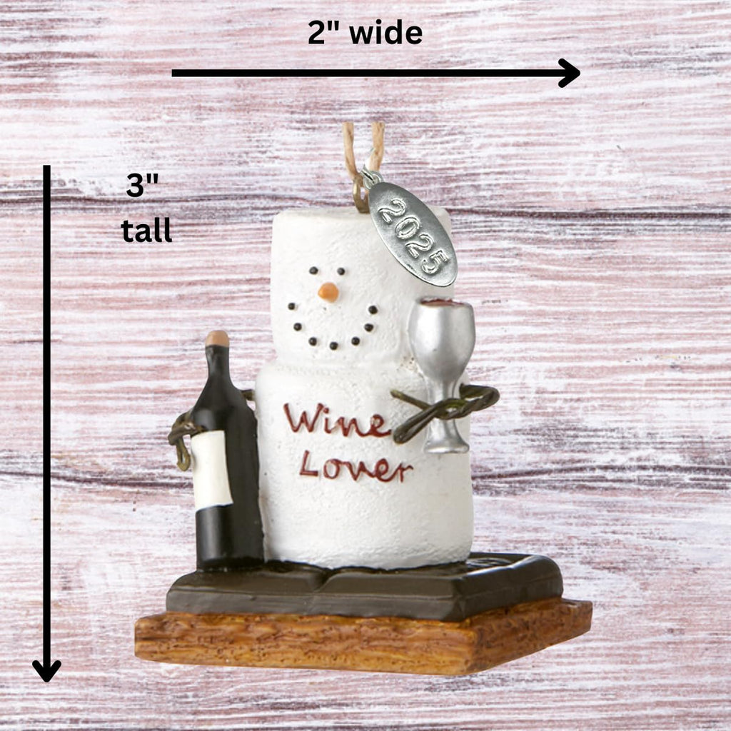 Wine Lover Gifts, Smores Wine Lover Ornament, Wine Christmas Ornament - Comes in a Gift Box so It's Ready for Giving