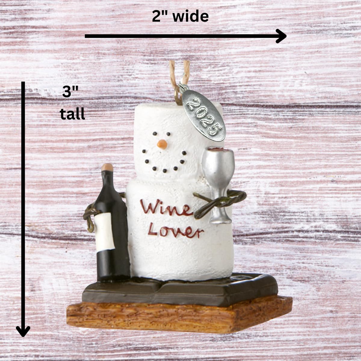 Wine Lover Gifts, Smores Wine Lover Ornament, Wine Christmas Ornament - Comes in a Gift Box so It's Ready for Giving