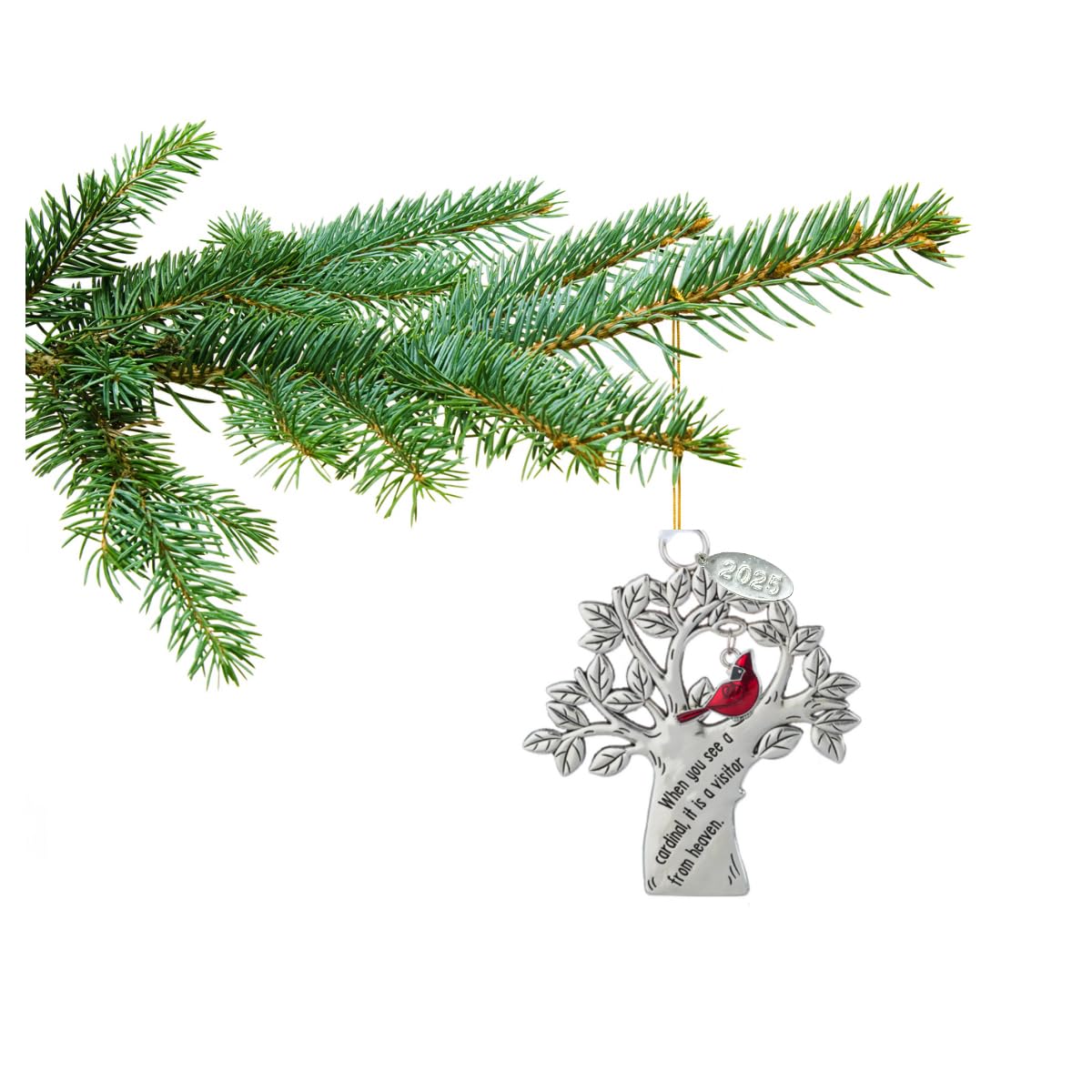 2025 Cardinal Memorial Ornament, Memorial Gifts for Men or Women - Visitor From Heaven - Comes in Gift Box