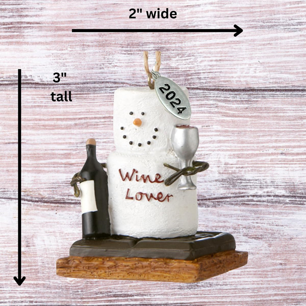 Wine Lover Gifts, Smores Wine Lover Ornament, Wine Christmas Ornament - Comes in a Gift Box so It's Ready for Giving