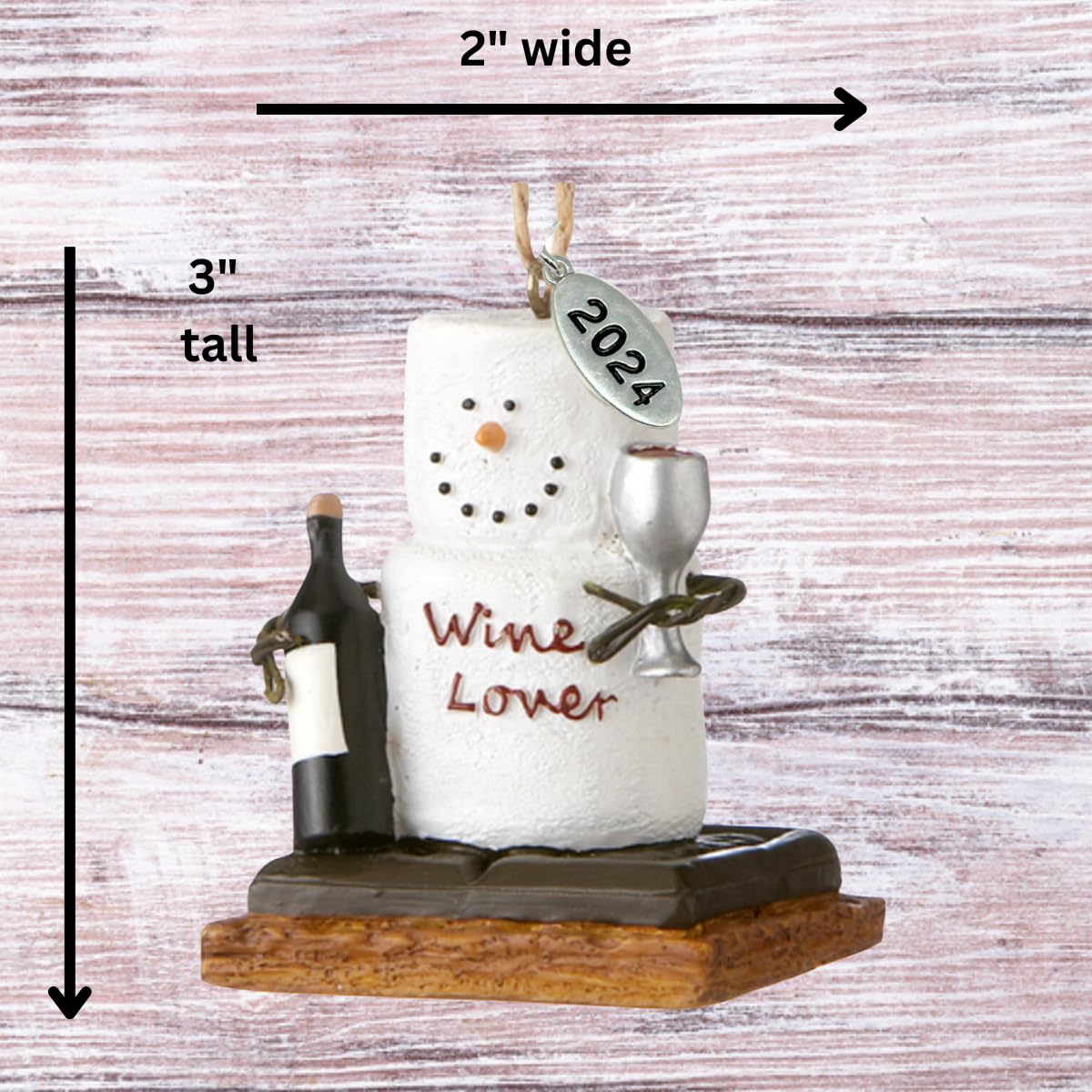 Wine Lover Gifts, Smores Wine Lover Ornament, Wine Christmas Ornament - Comes in a Gift Box so It's Ready for Giving