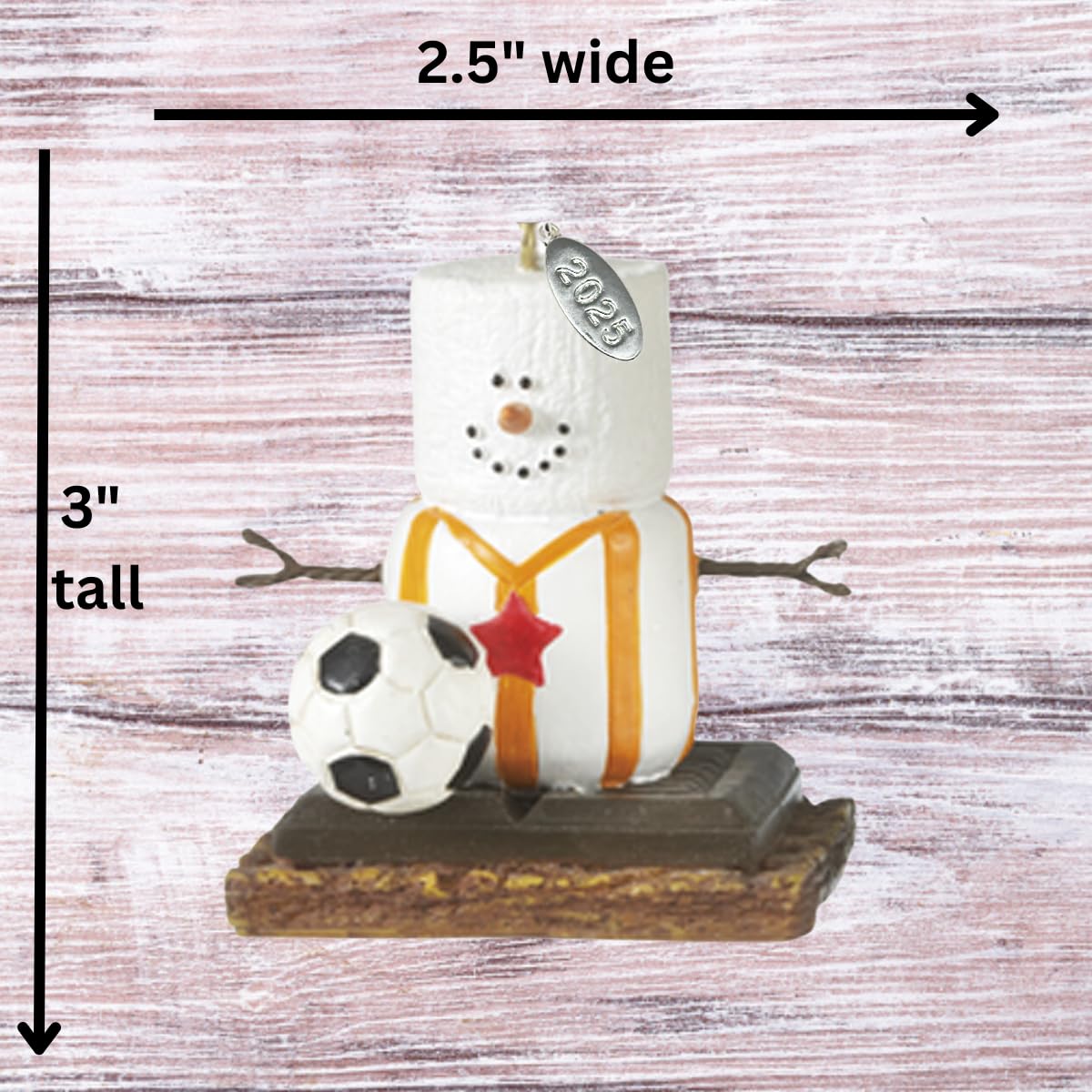 Soccer Ornament, Smores Soccer Christmas Ornament Gift, Stocking Stuffer - Comes in Gift Bag, Hangtag w Year