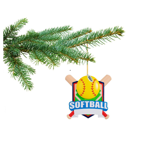 Softball Ornaments, 2024 Softball Ornament, Girls Softball Ornament to Personalize, Softball Gift Idea, Christmas Tree Ornament, Includes Hangtag, Gift Box (Softball)