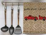 4 Pc Vintage Truck Fall Autumn Kitchen Towel Set - Includes Pot Holder, Fall Kitchen Towels, and Oven Mitt