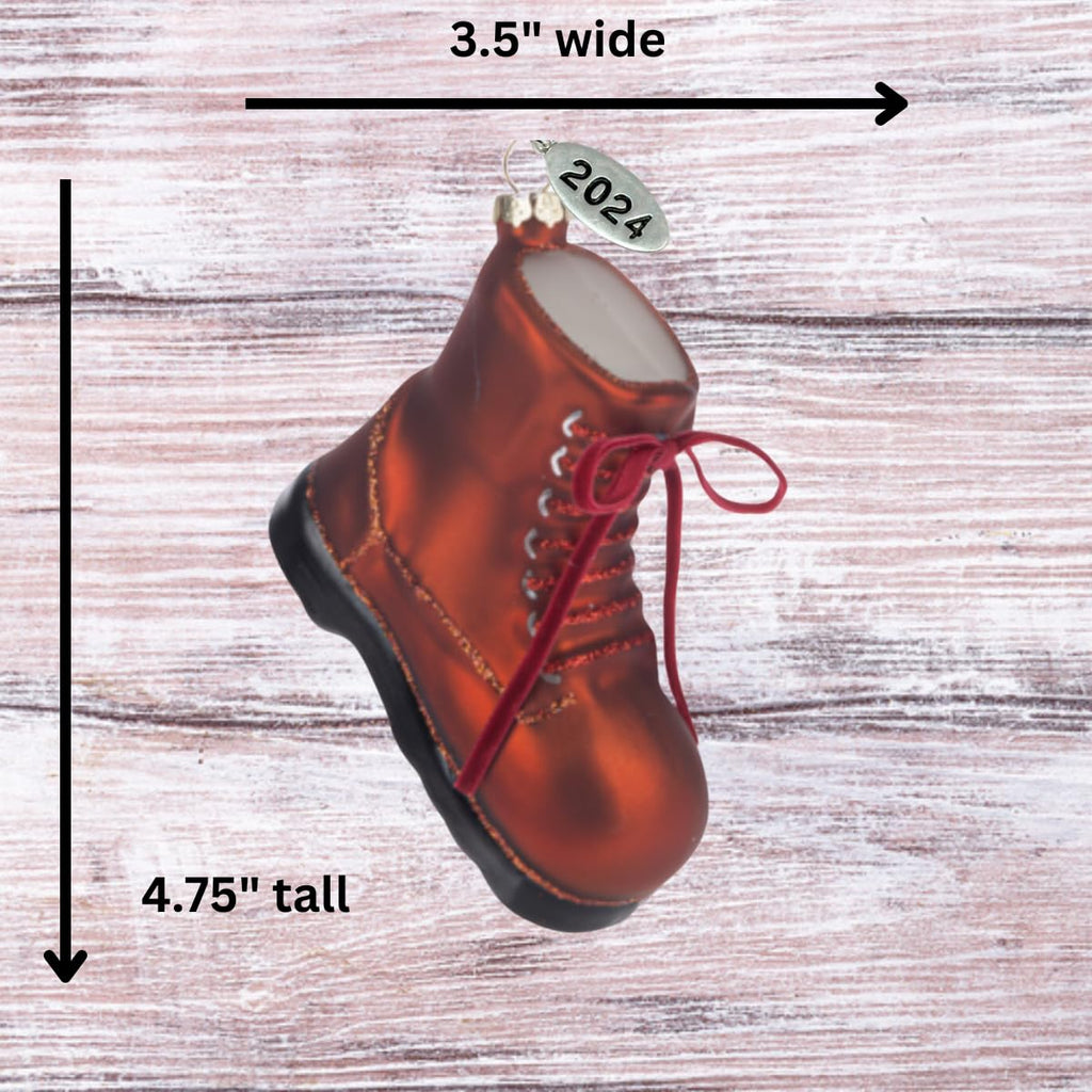 2025 Camping Ornaments Backpacking, Hiking Ornament - Stunning Dangling Hiking Boot 5" - Comes in a Gift Box so It's Ready for Giving